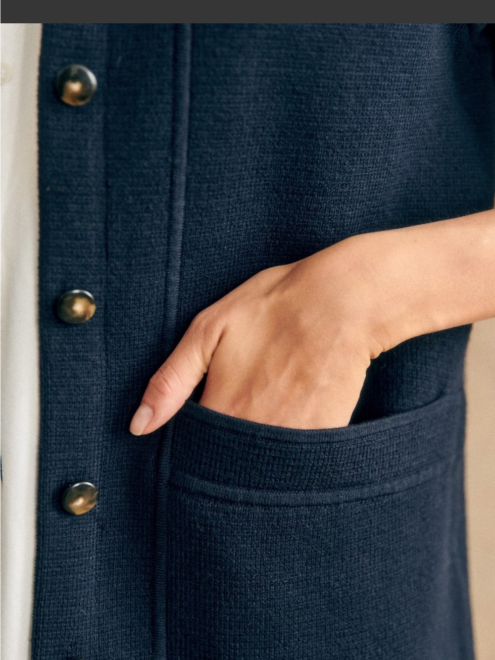 Sezane Navy Will Knit Jacket - Picture 5 of 7